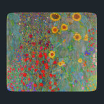 Tabla De Cortar El jardín de la granja Gustav Klimt con girasoles<br><div class="desc">El jardín de granja de Gustav Klimt con tabla de cortar girasoles.</div>
