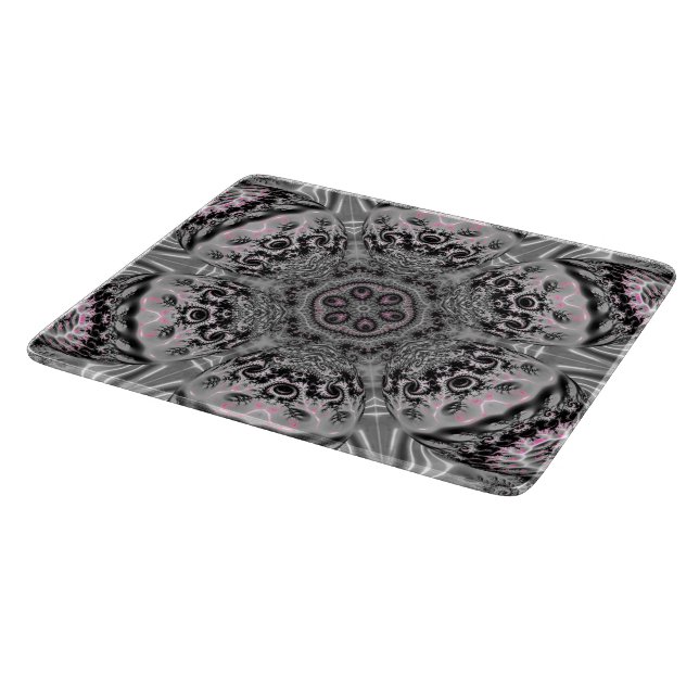 Tabla De Cortar El Jardín Fractal de Plata (Borde)