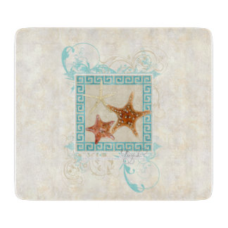 Tabla De Cortar El mar de las estrellas de mar descasca la playa