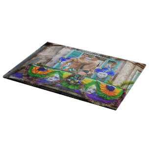 Tabla De Cortar El Mardi Gras de SlipperyJoe enmascara abalorios d