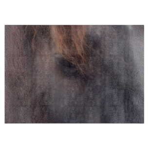Tabla De Cortar El Ojo De Un Animal Negro De Caballo