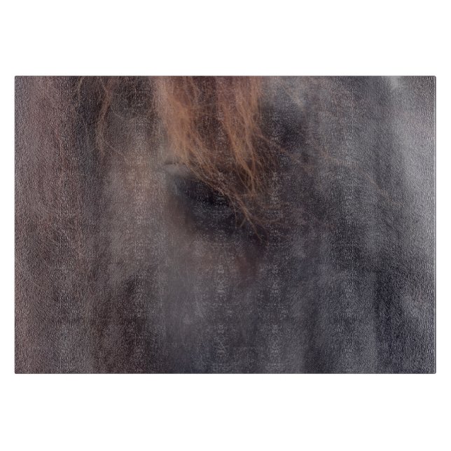 Tabla De Cortar El Ojo De Un Animal Negro De Caballo (Anverso)