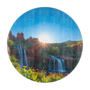 Tabla De Cortar El paisaje de la cascada de Sandstone Sunrise