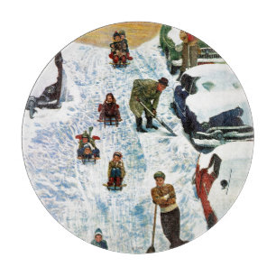 Tabla De Cortar El Sledding y excavación