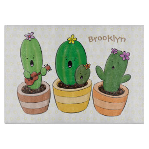Tabla De Cortar El trío de cactus lindo canto ilustracion personal