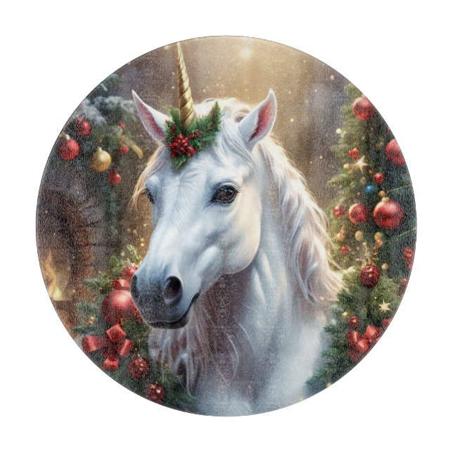 Tabla De Cortar “El Unicornio de Noel” (Anverso)