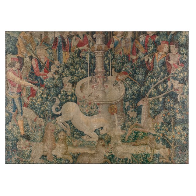 Tabla De Cortar El Unicornio se encuentra, el tapiz medieval (Anverso)
