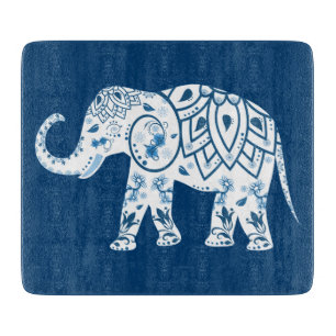 Tabla De Cortar Elefante Azul Pateado Ornate