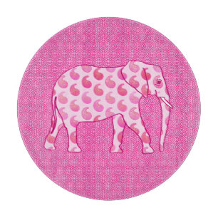 Tabla De Cortar elefante de paisley - rosa hielo y fucsia