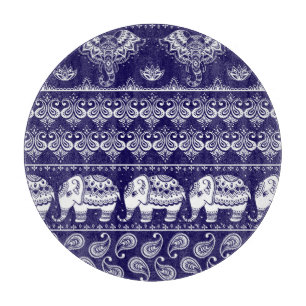 Tabla De Cortar Elefante, paisley: patrón de cosecha tribal.