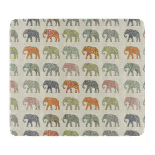 Tabla De Cortar Elefante Patrón Animal Colorido Contemporáneo