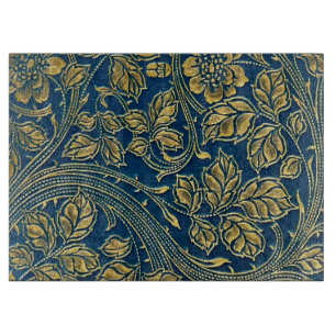 Tabla de cortar elegancia azul dorada