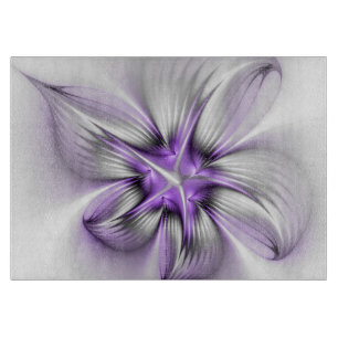 Tabla De Cortar Elegancia floral arte abstracto moderno violeta fr