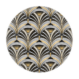 Tabla De Cortar Elegancia negra de oro en el Art Deco: 2000 ruidos
