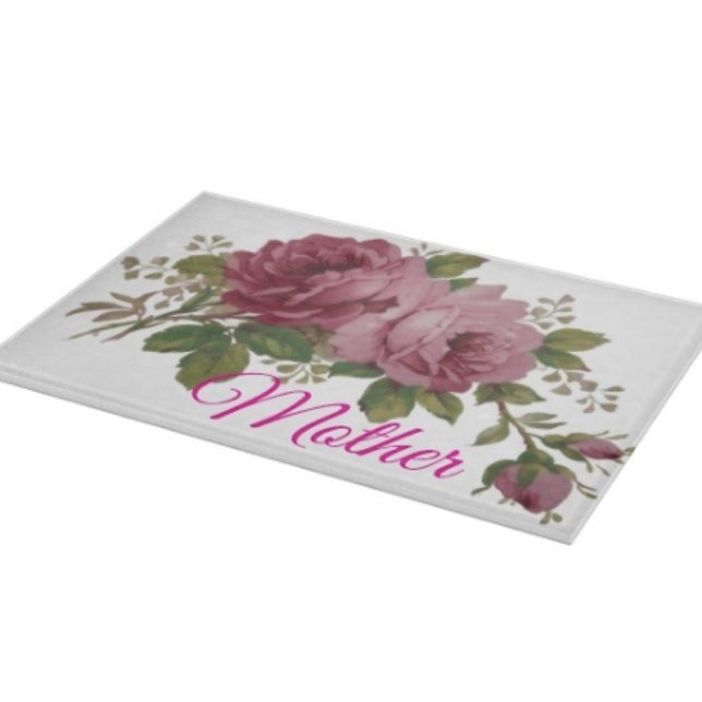 Tabla de cortar elegancia rosa pálido (Glass Cutting Board – 5 different sizes. 100% food safe.  tempered glass Non-skid rubber feet. 
)