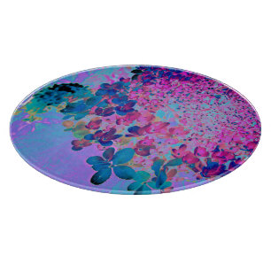 Tabla De Cortar Elegant Dark Blue and Magenta Limelight Hydrangea