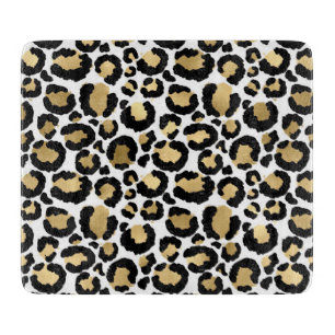 Tabla De Cortar Elegant Monochromatic Leopard Spots Wild Glam