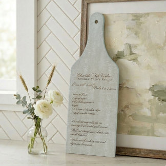 Tabla De Cortar Elegant Script Family Recipe Blue