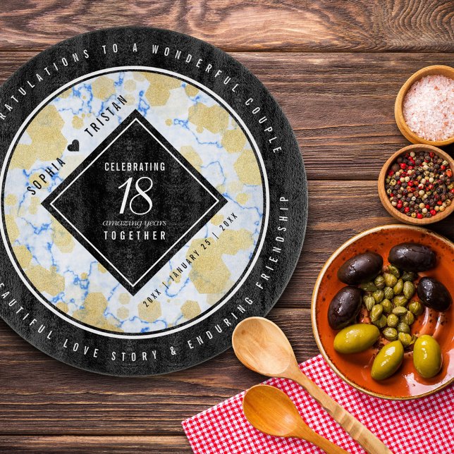 Tabla De Cortar Elegante 18º Aniversario del Boda de Porcelana (Subido por el creador)