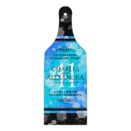 Tabla De Cortar Elegante 41° Aniversario del Boda de Topaz Azul