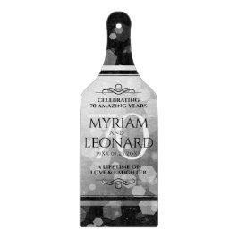 Tabla De Cortar Elegante 70° Aniversario del Boda Platino