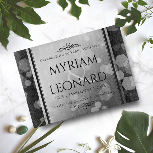 Tabla De Cortar Elegante 70° Aniversario del Boda Platino