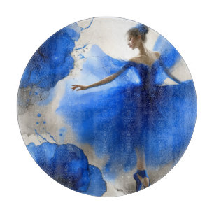 Tabla De Cortar Elegante ballet remolino en azul añil