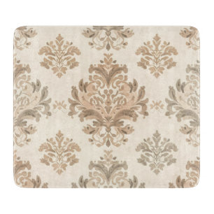 Tabla De Cortar Elegante beige damasco vintage casa de campo franc