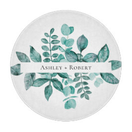 Tabla De Cortar Elegante Boda moderno de color verde Verde azulado