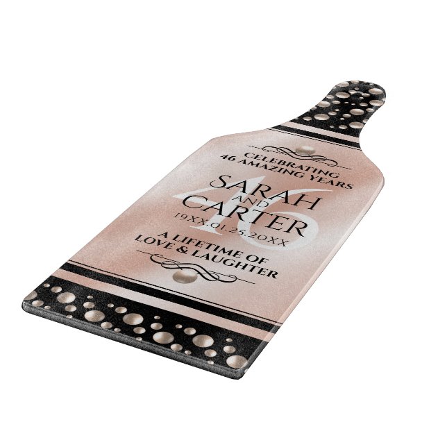 Tabla De Cortar Elegante celebración del 46° Aniversario de la Bod (Borde)