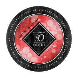 Tabla De Cortar Elegante celebración del 80° Aniversario del Boda 