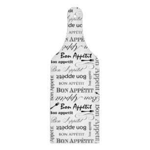 Tabla De Cortar Elegante chef francés negro y blanco