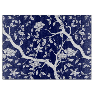 Tabla De Cortar Elegante Chinoiserie Azul & Blanco