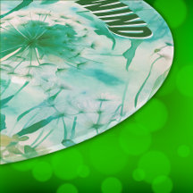 Elegante Dandelion Monograma Verde y Blanco |