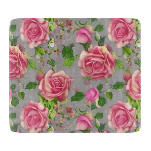 Tabla De Cortar Elegante diseño de Rosa de jardín de campo francés