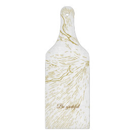 Tabla De Cortar Elegante Floral Dorado "Sé Agradecido" Inspirador
