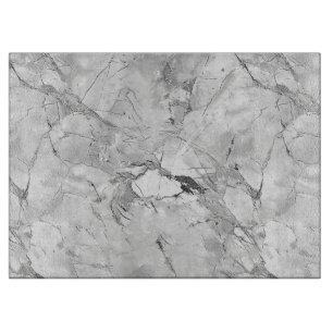 Tabla De Cortar Elegante gris "vena de piedra real" textura de már