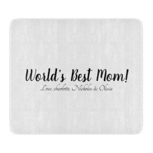 Tabla De Cortar Elegante guión de mejor personalizado blanco negro