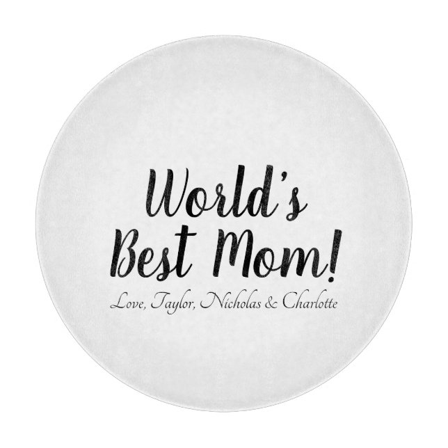 Tabla De Cortar Elegante guión de mejor personalizado blanco negro (Anverso)