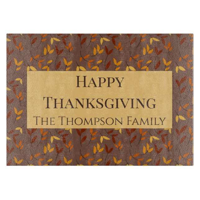 Tabla De Cortar Elegante hoja de otoño (Anverso)