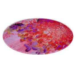 Tabla De Cortar Elegante Hortensia Limelight Púrpura y Naranja