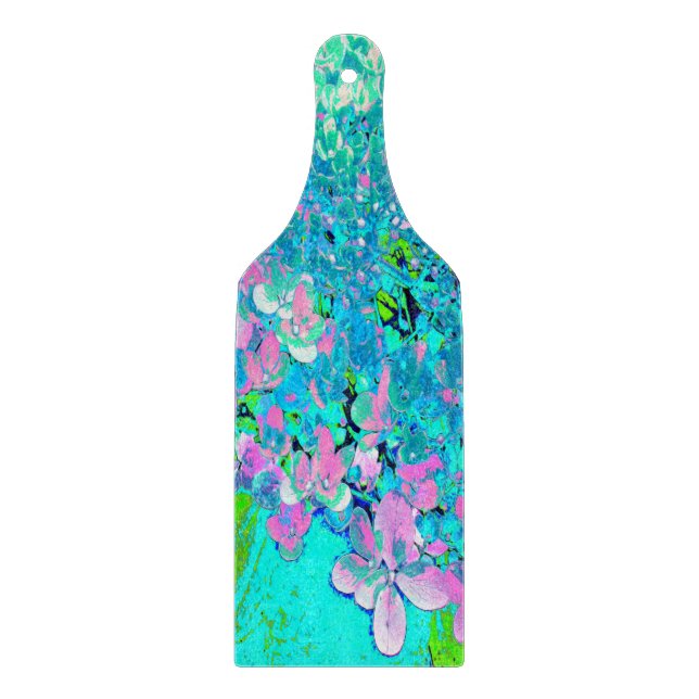 Tabla De Cortar Elegante Hydrangea de luz rosa y azul (Anverso)