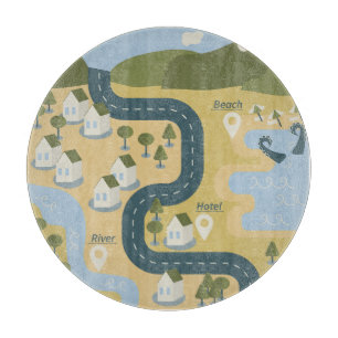 Tabla De Cortar Elegante mapa de viajes de vacaciones de personali