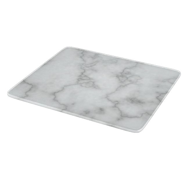 Tabla De Cortar Elegante mármol blanco falso (Borde)