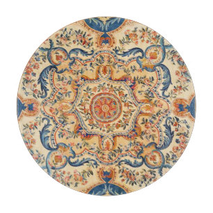 Tabla De Cortar Elegante Naranja azul barroco vintage italiano