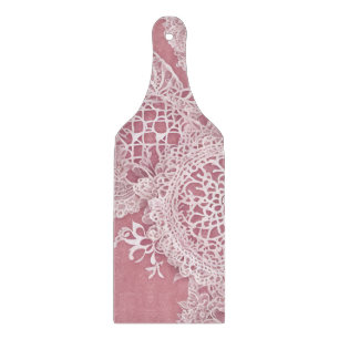 Tabla De Cortar Elegante patrón de encaje vintage rosa polvoriento