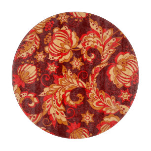 Tabla De Cortar Elegante Patrón de Flores Étnicas Sin Maravilla