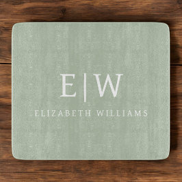 Tabla De Cortar Elegante Profesional Simple Monograma Minimalista