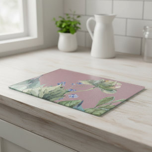 Tabla De Cortar Elegante Rosa De Acuarela En Mauve