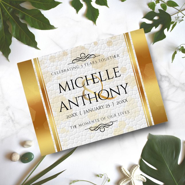 Tabla De Cortar Elegante tercer aniversario Boda de cuero (Elegant 3rd Leather Wedding Anniversary Cutting Board Cover Photo.)